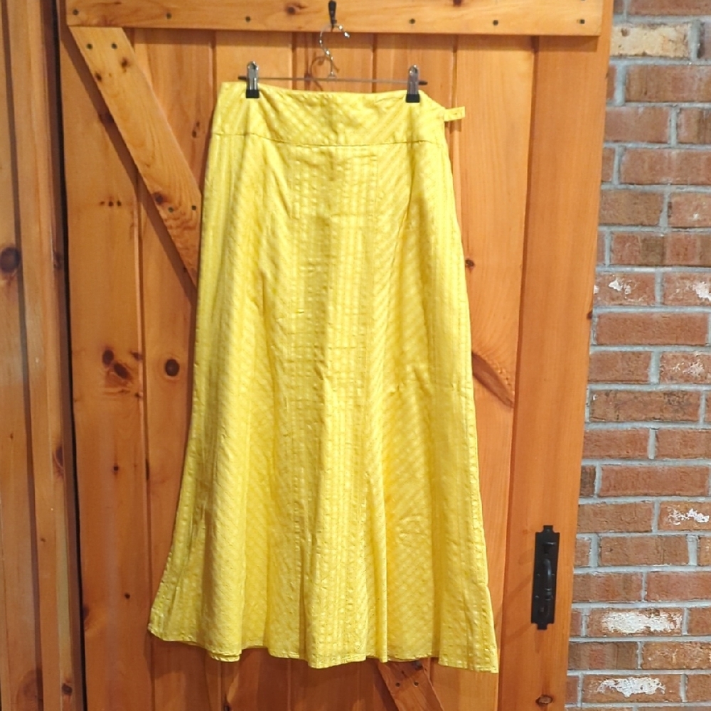 Talbots Yellow A-Line Maxi Skirt